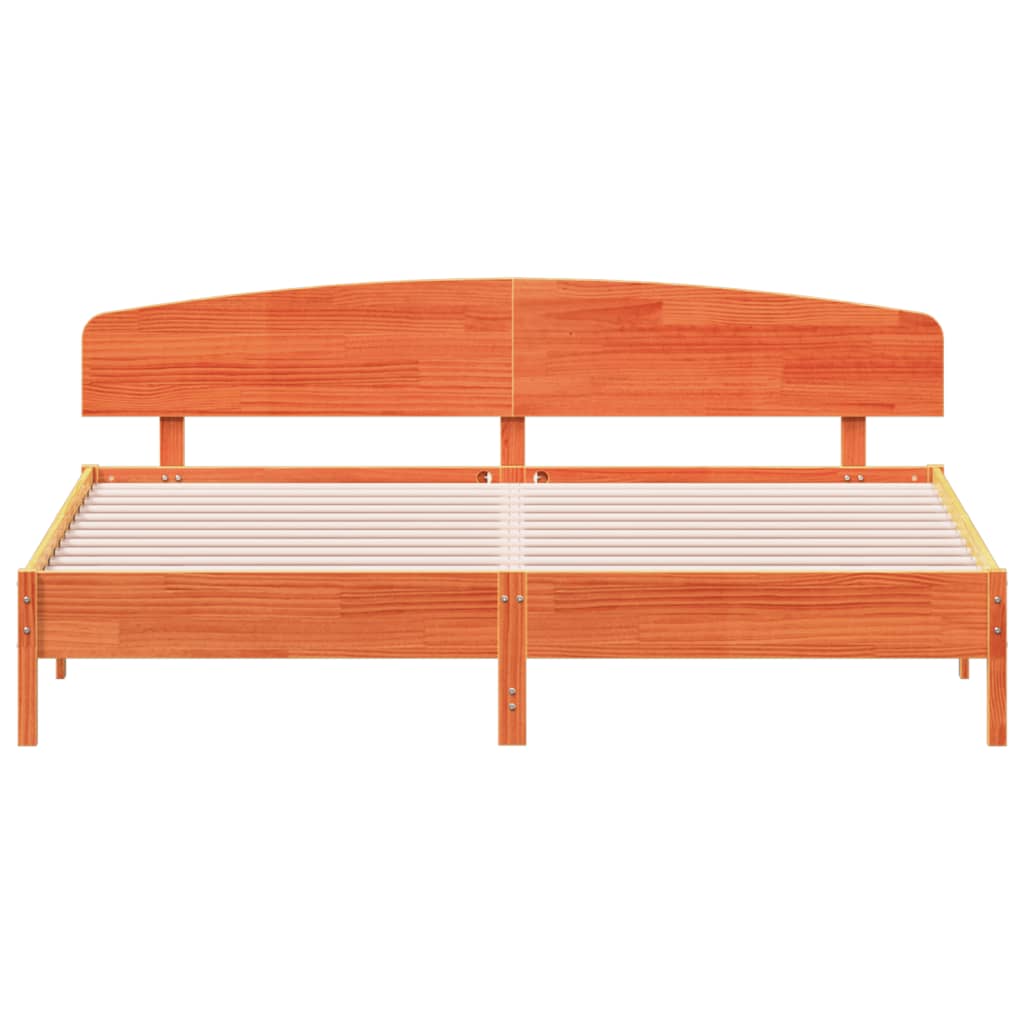 vidaXL Bed Frame without Mattress Wax Brown 200x200 cm Solid Wood Pine