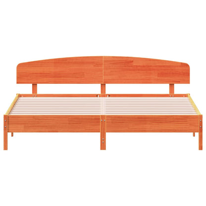 vidaXL Bed Frame without Mattress Wax Brown 200x200 cm Solid Wood Pine