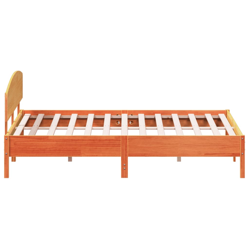 vidaXL Bed Frame without Mattress Wax Brown 200x200 cm Solid Wood Pine