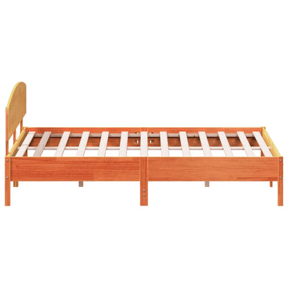 vidaXL Bed Frame without Mattress Wax Brown 200x200 cm Solid Wood Pine
