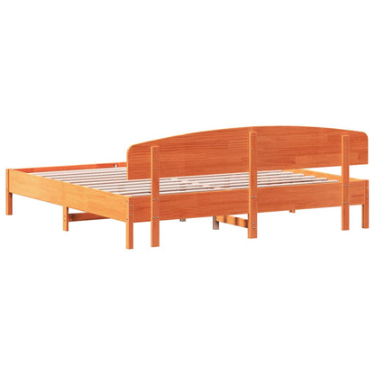 vidaXL Bed Frame without Mattress Wax Brown 200x200 cm Solid Wood Pine