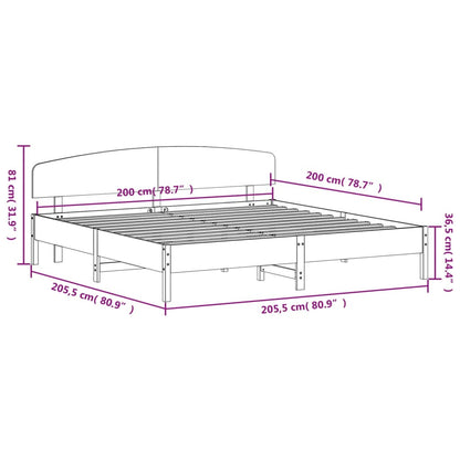 vidaXL Bed Frame without Mattress Wax Brown 200x200 cm Solid Wood Pine
