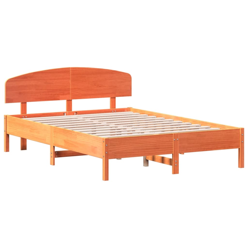 vidaXL Bed Frame without Mattress Wax Brown 120x200 cm Solid Wood Pine