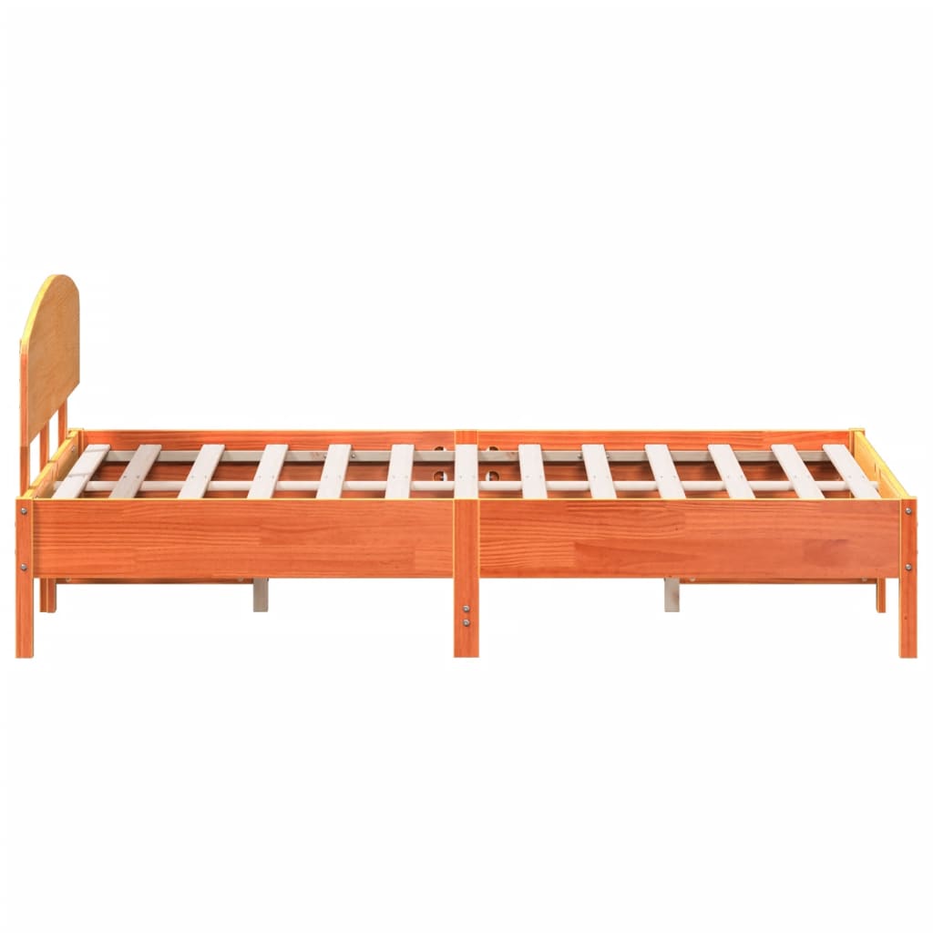vidaXL Bed Frame without Mattress Wax Brown 120x200 cm Solid Wood Pine