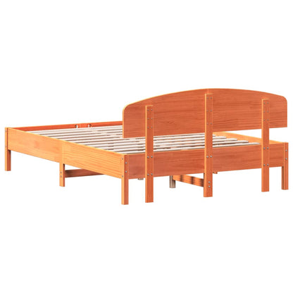 vidaXL Bed Frame without Mattress Wax Brown 120x200 cm Solid Wood Pine