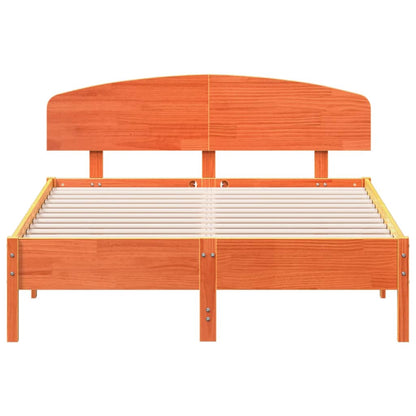 vidaXL Bed Frame without Mattress Wax Brown 140x190 cm Solid Wood Pine