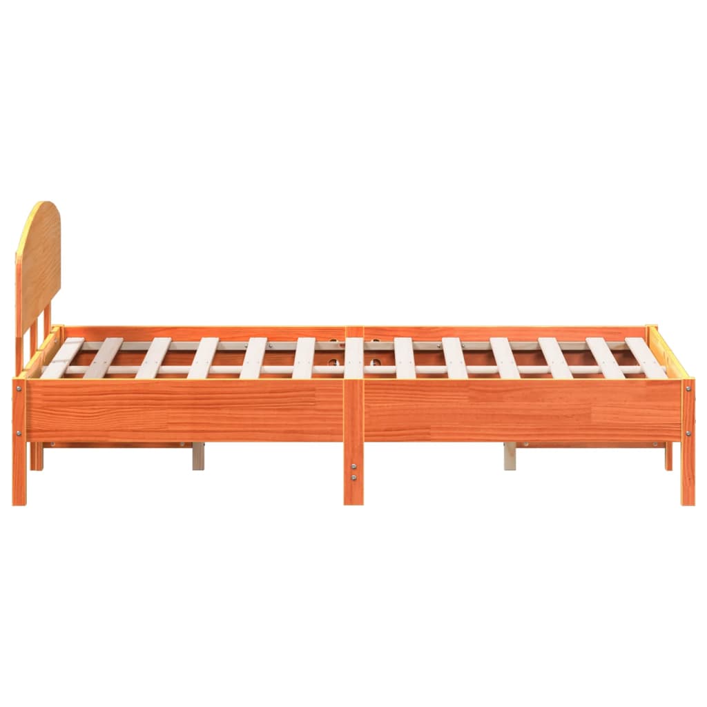 vidaXL Bed Frame without Mattress Wax Brown 140x190 cm Solid Wood Pine