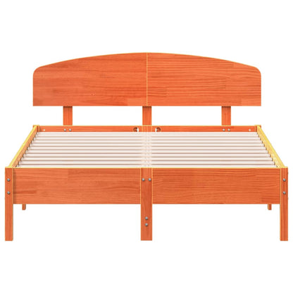 vidaXL Bed Frame without Mattress Wax Brown 135x190 cm Double Solid Wood Pine