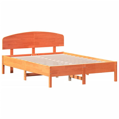 vidaXL Bed Frame without Mattress Wax Brown 120x190 cm Small Double Solid Wood Pine