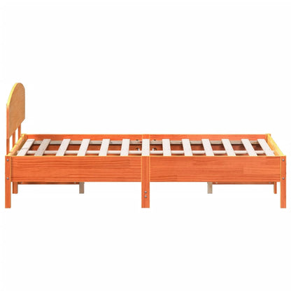 vidaXL Bed Frame without Mattress Wax Brown 120x190 cm Small Double Solid Wood Pine