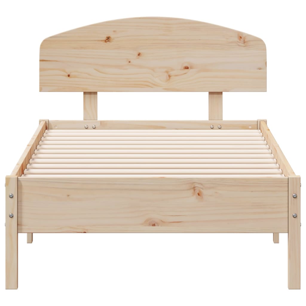 vidaXL Bed Frame without Mattress 75x190 cm Small Single Solid Wood Pine