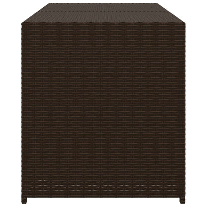 vidaXL Garden Storage Box Brown 283L Poly Rattan