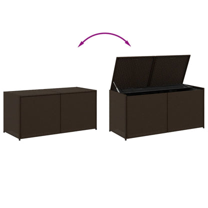vidaXL Garden Storage Box Brown 283L Poly Rattan
