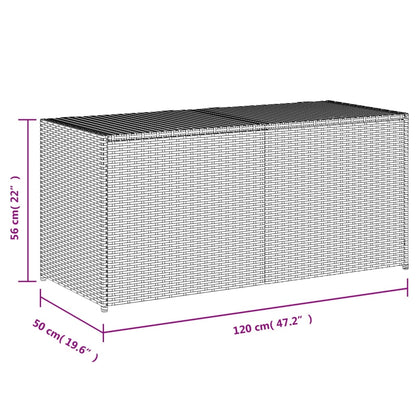 vidaXL Garden Storage Box Brown 283L Poly Rattan