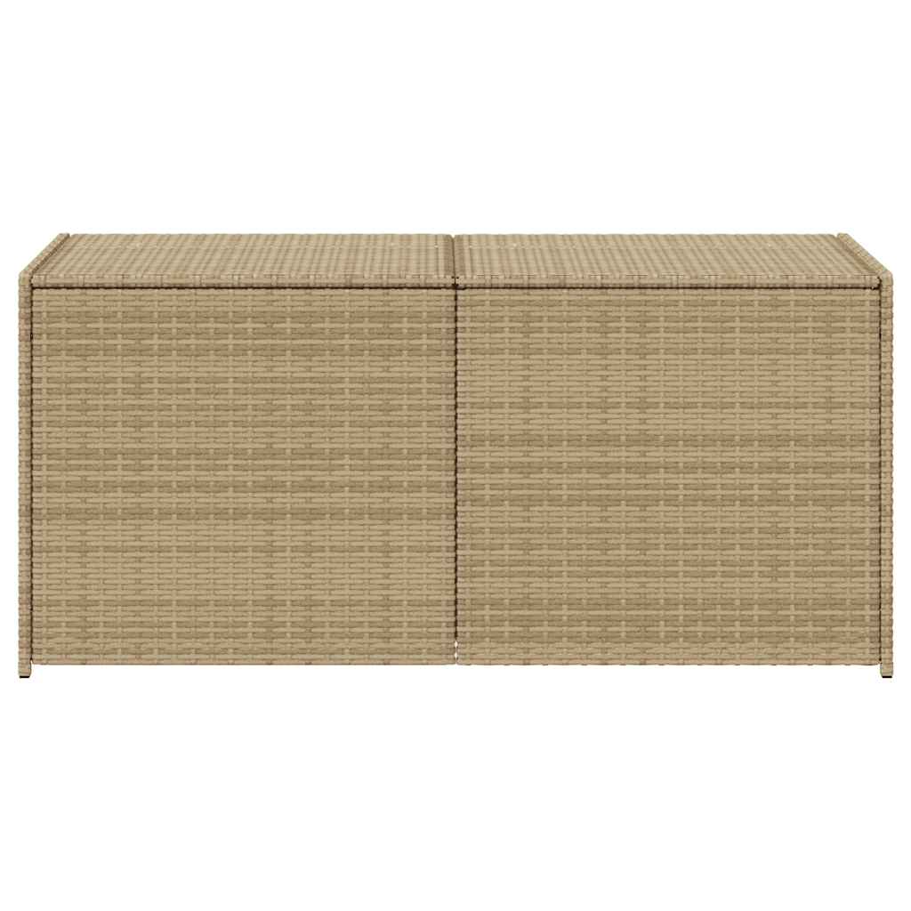 vidaXL Garden Storage Box Mix Beige 283L Poly Rattan