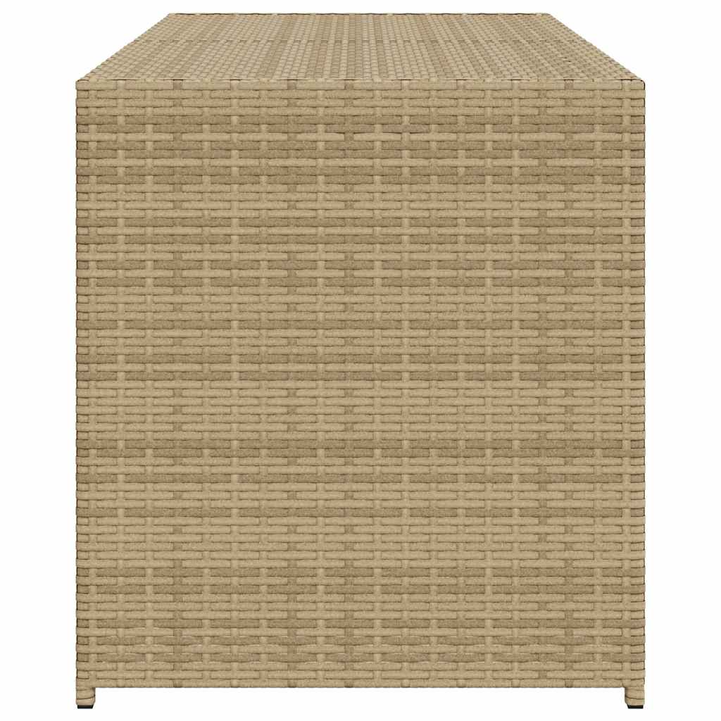 vidaXL Garden Storage Box Mix Beige 283L Poly Rattan