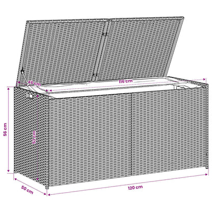 vidaXL Garden Storage Box Mix Beige 283L Poly Rattan