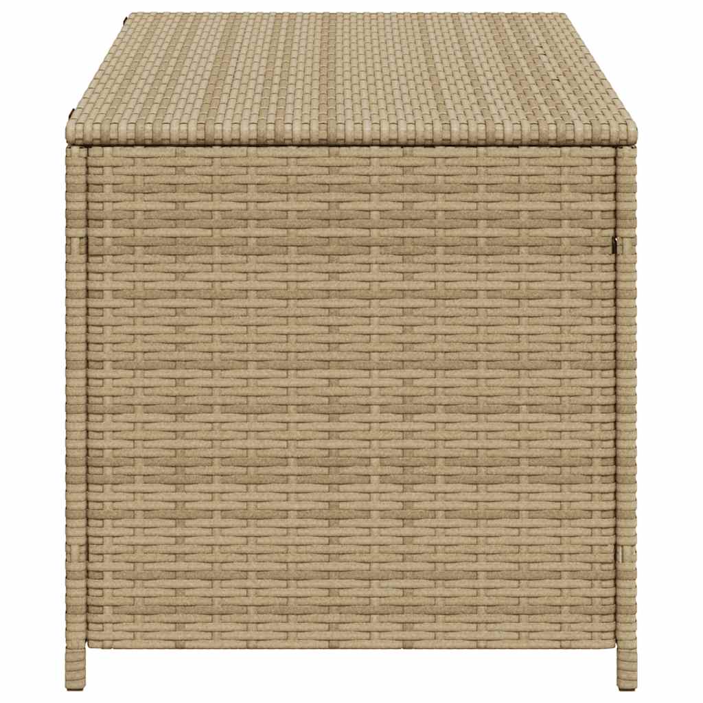 vidaXL Garden Storage Box Mix Beige 190L Poly Rattan