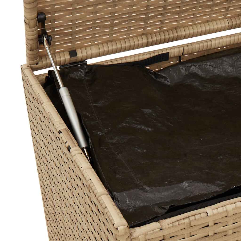 vidaXL Garden Storage Box Mix Beige 190L Poly Rattan