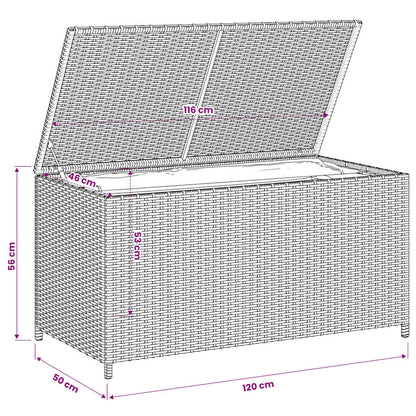 vidaXL Garden Storage Box Mix Beige 190L Poly Rattan