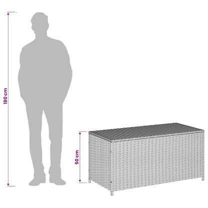vidaXL Garden Storage Box Mix Beige 190L Poly Rattan