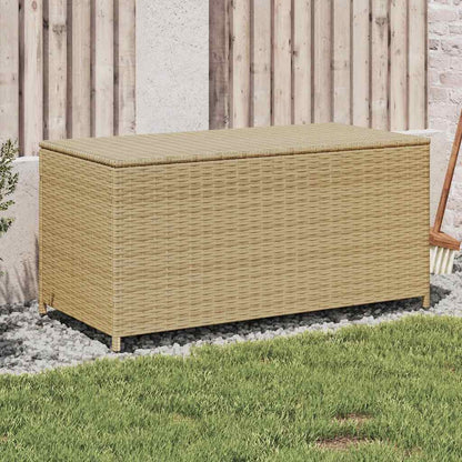 vidaXL Garden Storage Box Mix Beige 190L Poly Rattan