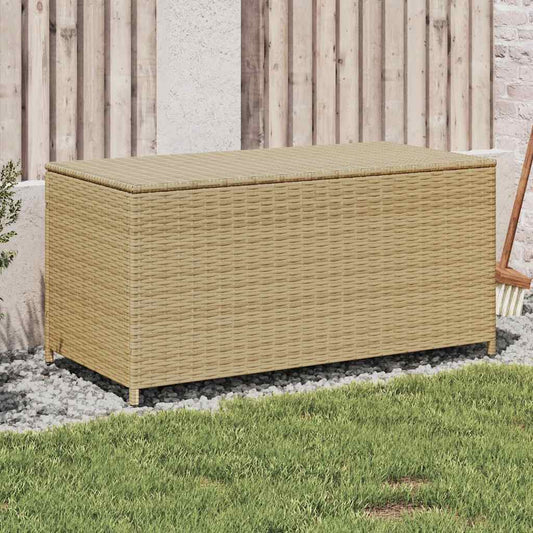 vidaXL Garden Storage Box Mix Beige 190L Poly Rattan
