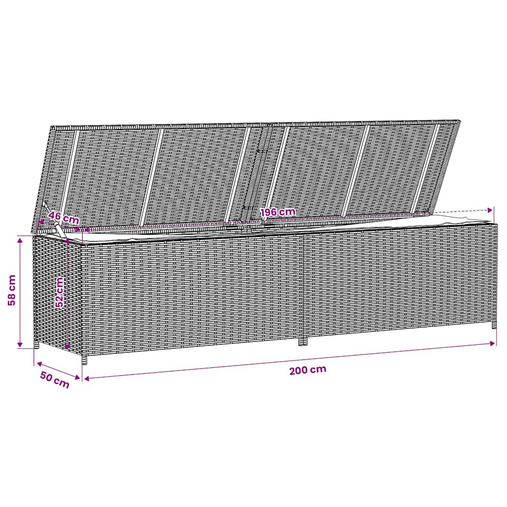 vidaXL Garden Storage Box Mix Beige 469L Poly Rattan