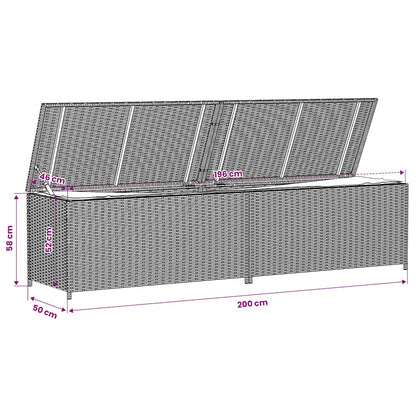 vidaXL Garden Storage Box Mix Beige 469L Poly Rattan