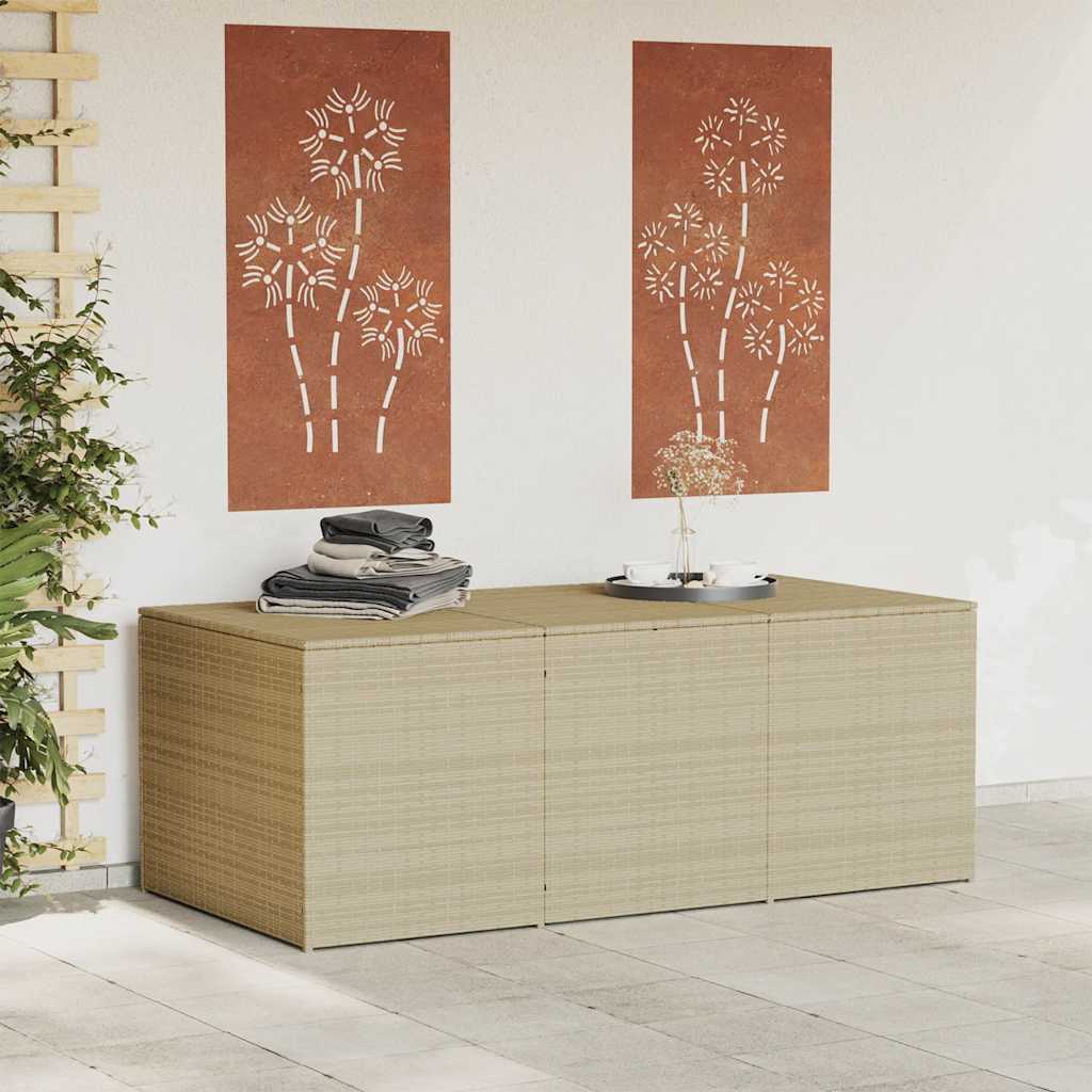 vidaXL Garden Storage Box Mix Beige 984L Poly Rattan