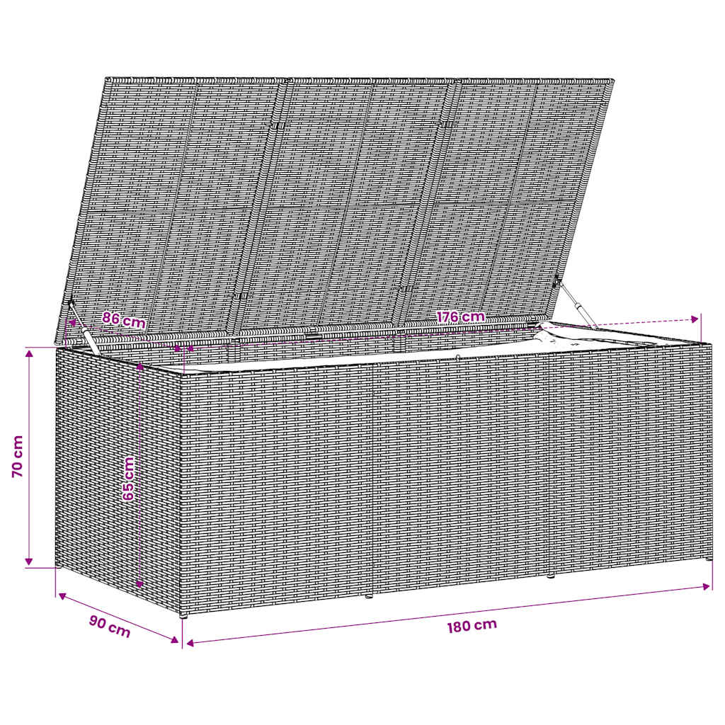 vidaXL Garden Storage Box Mix Beige 984L Poly Rattan