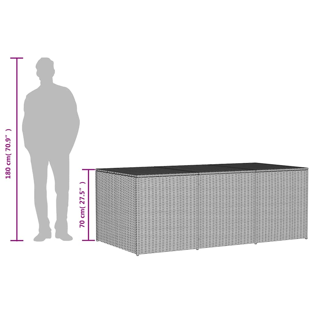 vidaXL Garden Storage Box Mix Beige 984L Poly Rattan