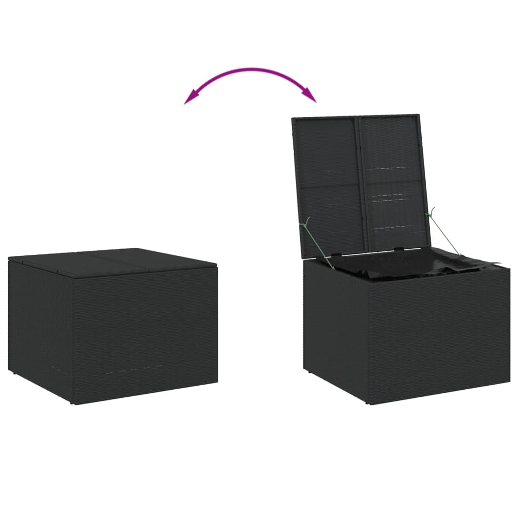 vidaXL Garden Storage Box Black 291L Poly Rattan