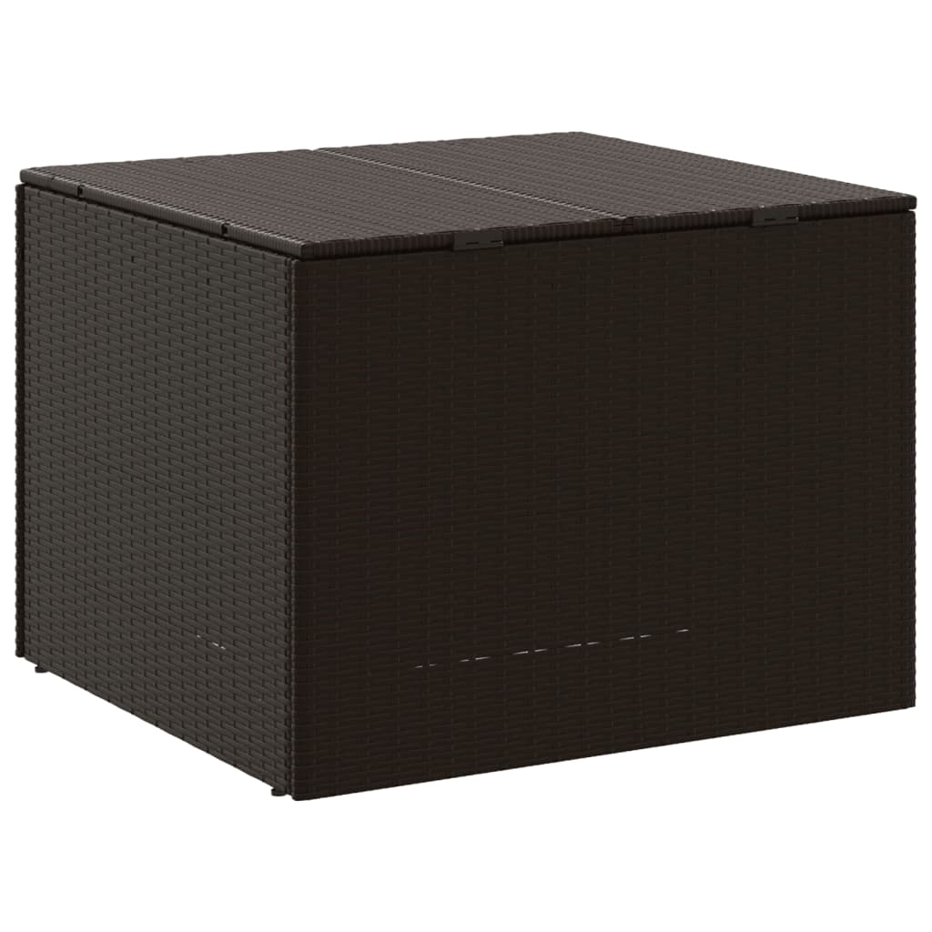 vidaXL Garden Storage Box Brown 291L Poly Rattan