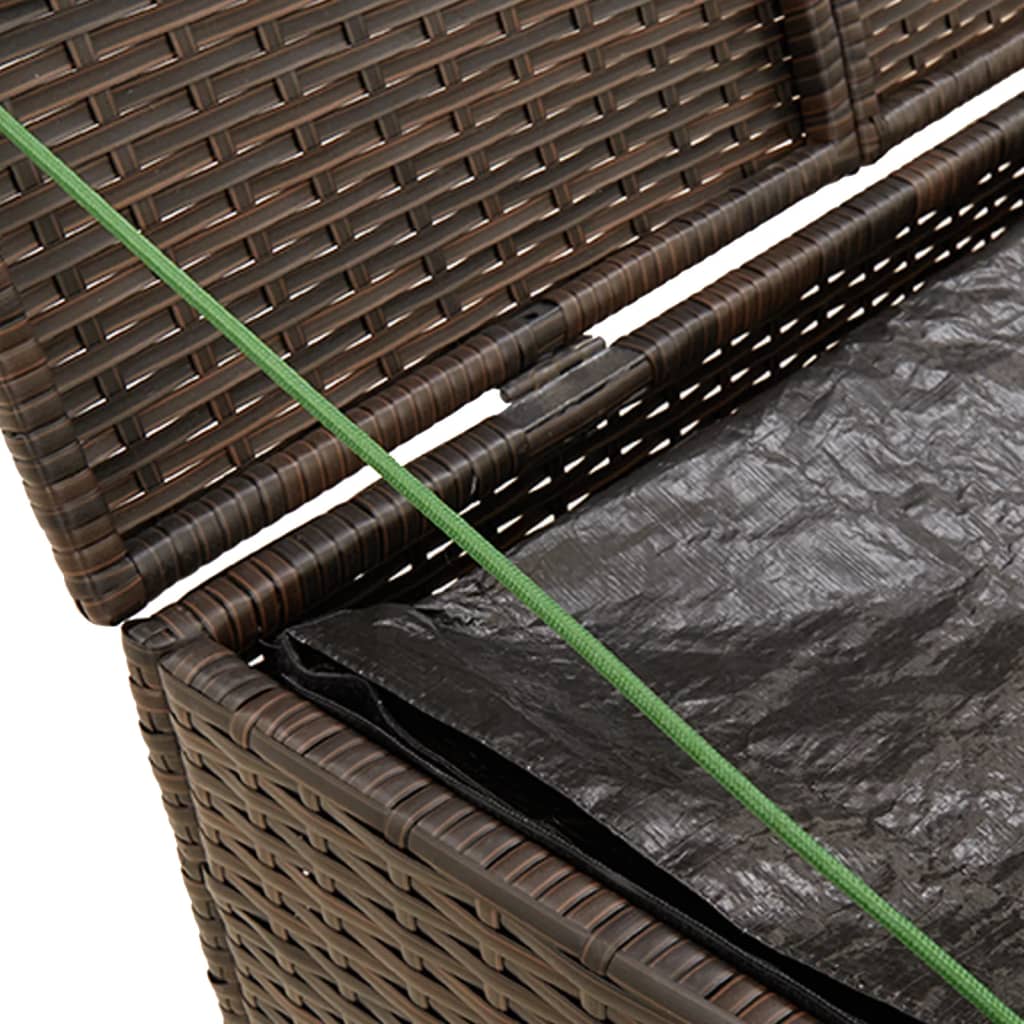 vidaXL Garden Storage Box Brown 291L Poly Rattan