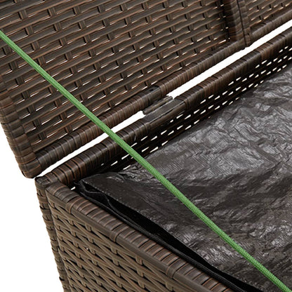 vidaXL Garden Storage Box Brown 291L Poly Rattan