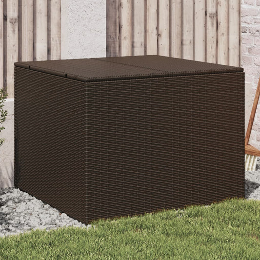 vidaXL Garden Storage Box Brown 291L Poly Rattan