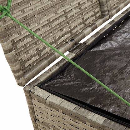 vidaXL Garden Storage Box Grey 291L Poly Rattan