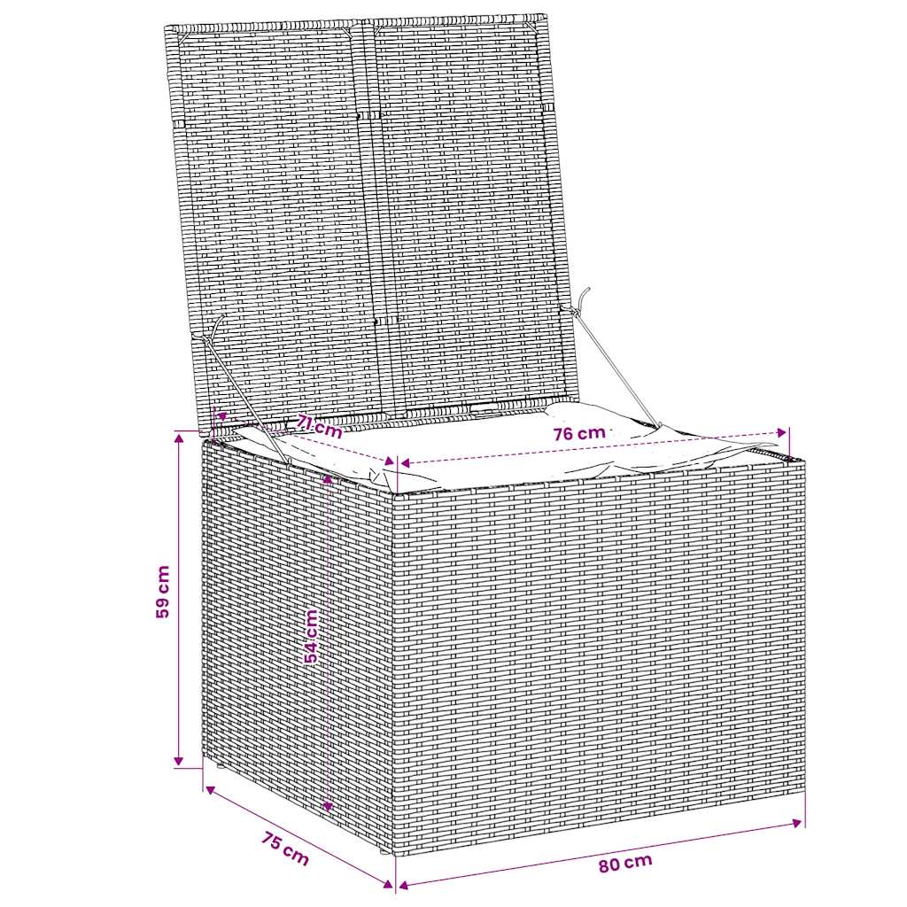 vidaXL Garden Storage Box Mix Beige 291L Poly Rattan
