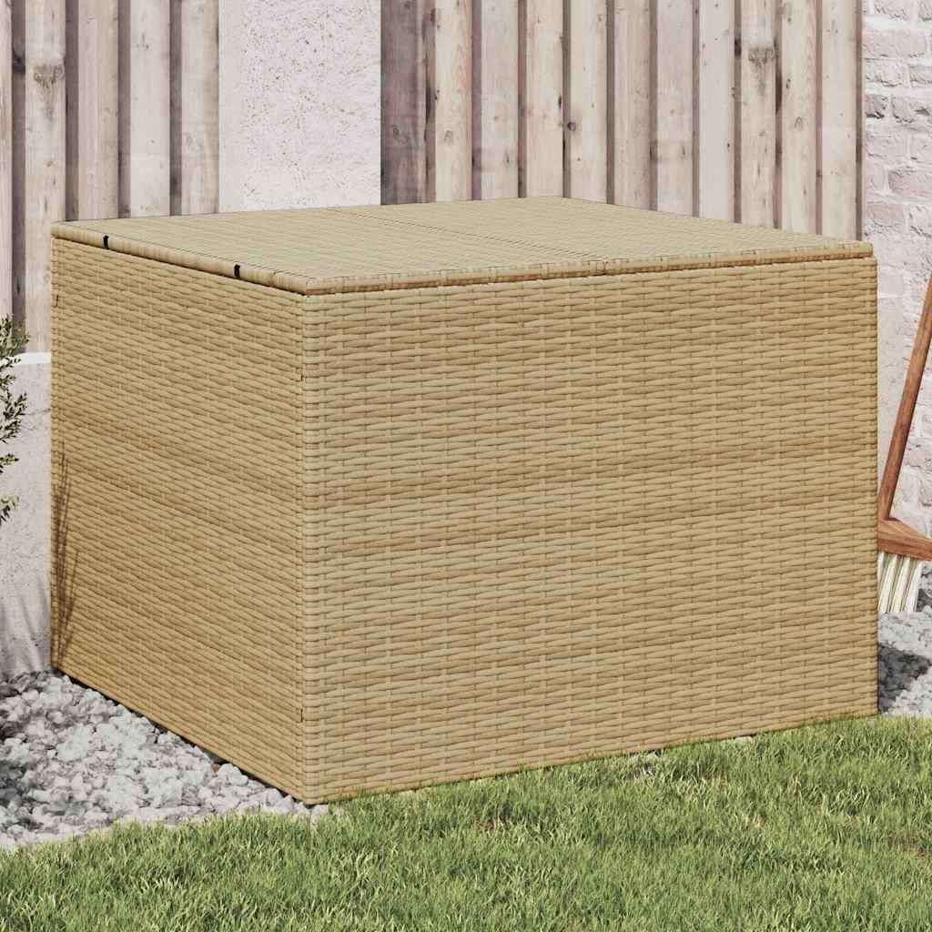 vidaXL Garden Storage Box Mix Beige 291L Poly Rattan