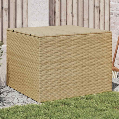 vidaXL Garden Storage Box Mix Beige 291L Poly Rattan