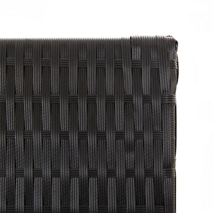 vidaXL Room Divider 3 Panels Black Poly Rattan