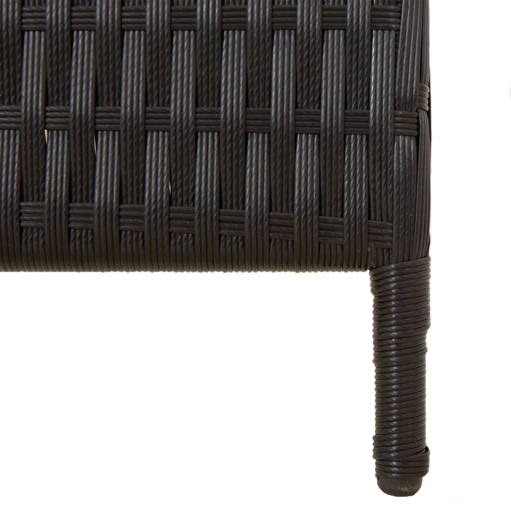 vidaXL Room Divider 3 Panels Black Poly Rattan