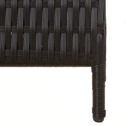 vidaXL Room Divider 3 Panels Black Poly Rattan