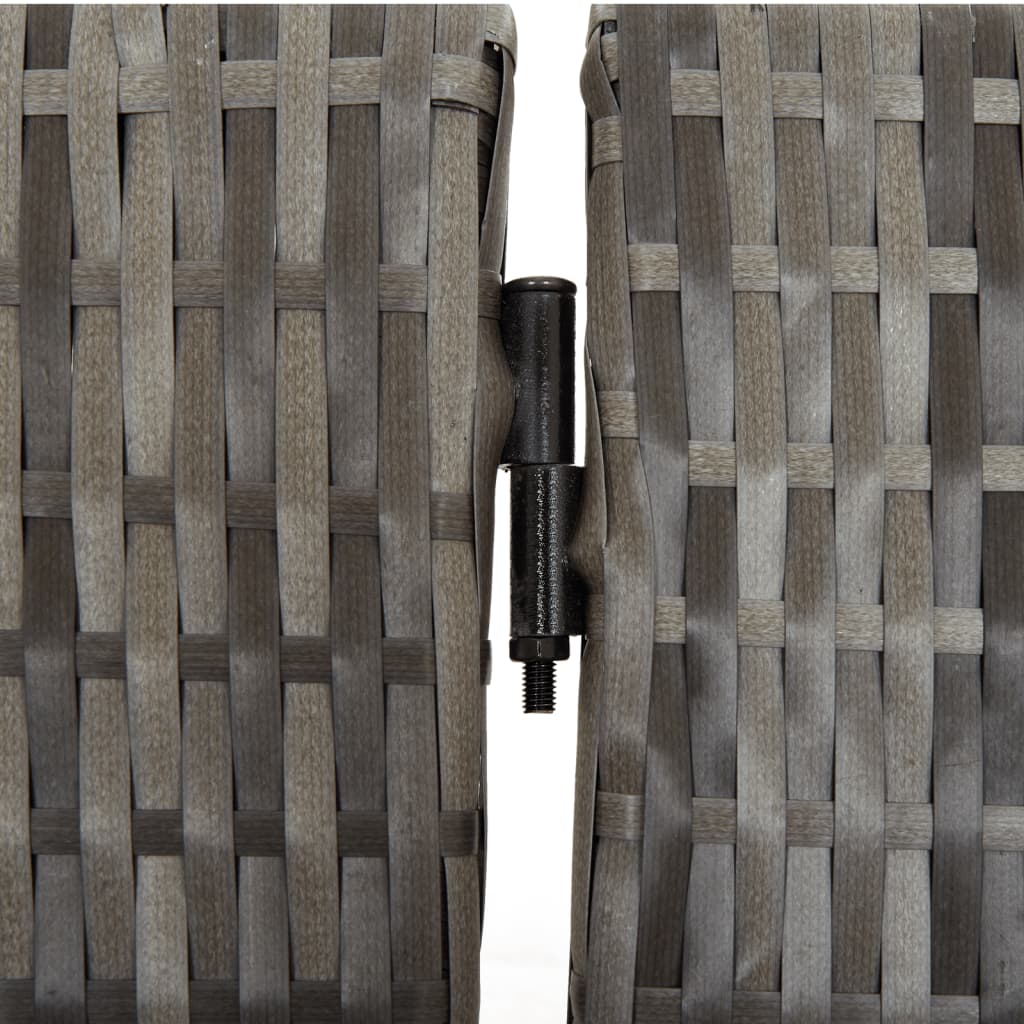 vidaXL Room Divider 4 Panels Grey Poly Rattan