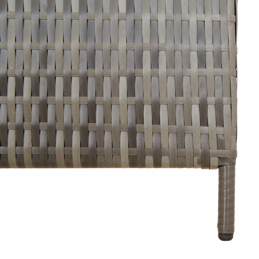 vidaXL Room Divider 4 Panels Grey Poly Rattan