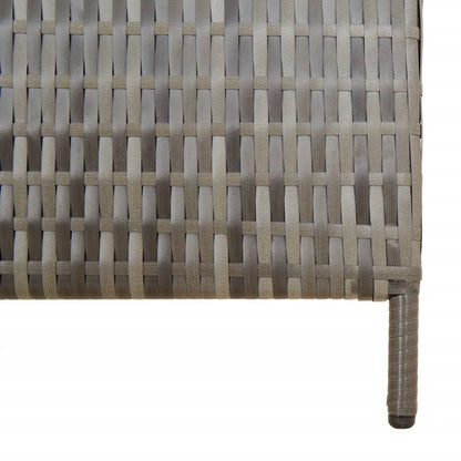 vidaXL Room Divider 4 Panels Grey Poly Rattan