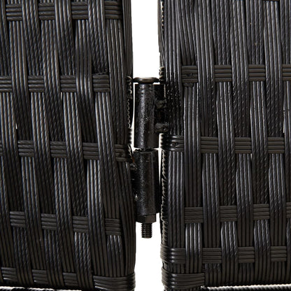 vidaXL Room Divider 6 Panels Black Poly Rattan