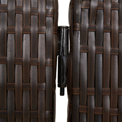 vidaXL Room Divider 5 Panels Brown Poly Rattan