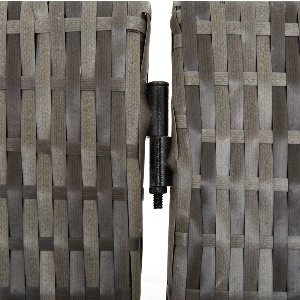 vidaXL Room Divider 6 Panels Grey Poly Rattan